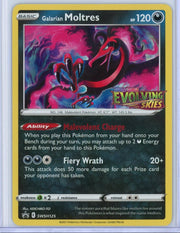 Galarian Moltres Pokémon Evolving Skies Pre Release Stamp #SWSH125