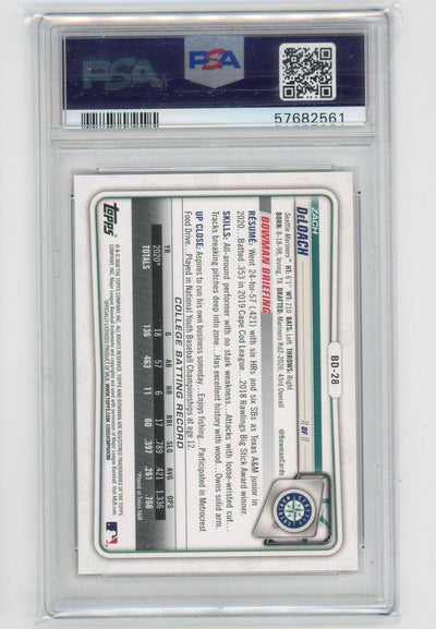 Zach DeLoach 2020 1st Bowman Draft 1st Ed. orange foil #'d 12/25 PSA 10