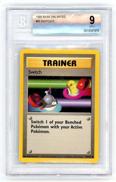 Switch C Trainer 1999 Pokemon base non holo BGS 9