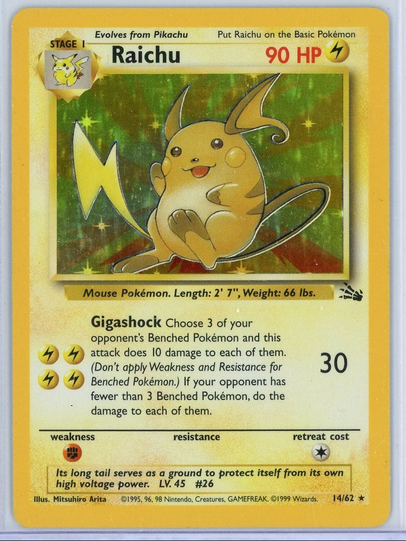Raichu Pokémon Fossil Holo #14/62