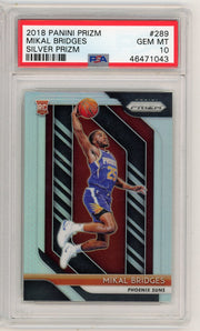 Mikal Bridges 2018 Panini Prizm silver prizm RC PSA 10