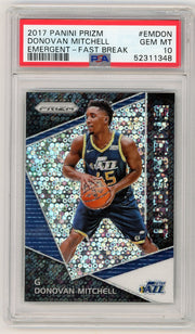 Donovan Mitchell 2017 Panini Prizm Emergent Fast Break RC PSA 10