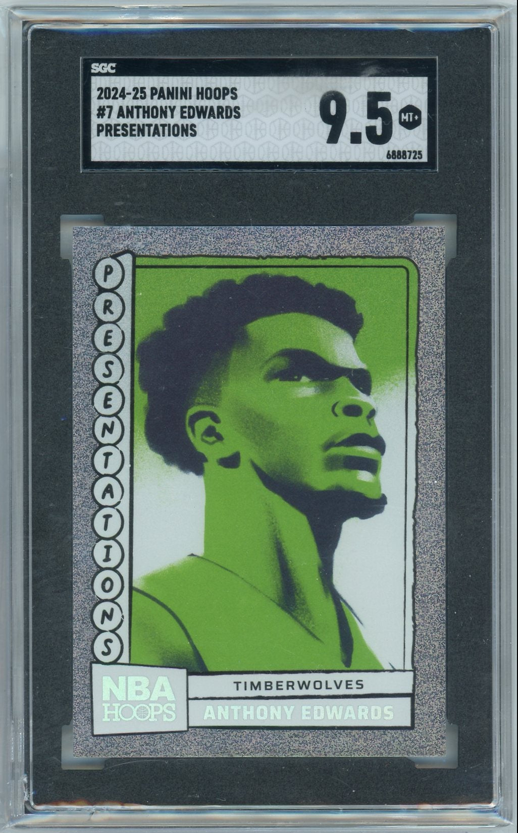 Anthony Edwards 2024-25 Panini NBA Hoops Presentations SGC 9.5
