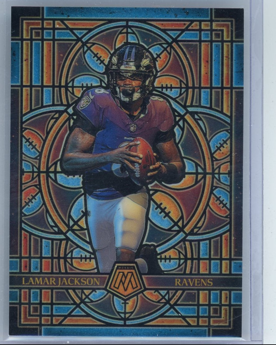 Lamar Jackson 2025 Panini Mosaic Stained Glass