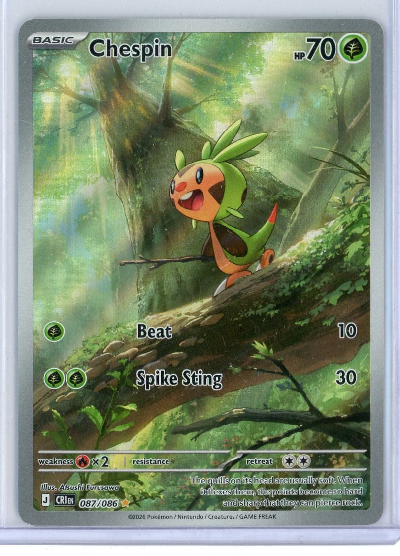 Chespin Pokémon Chaos Rising Illustration Rare #087/086