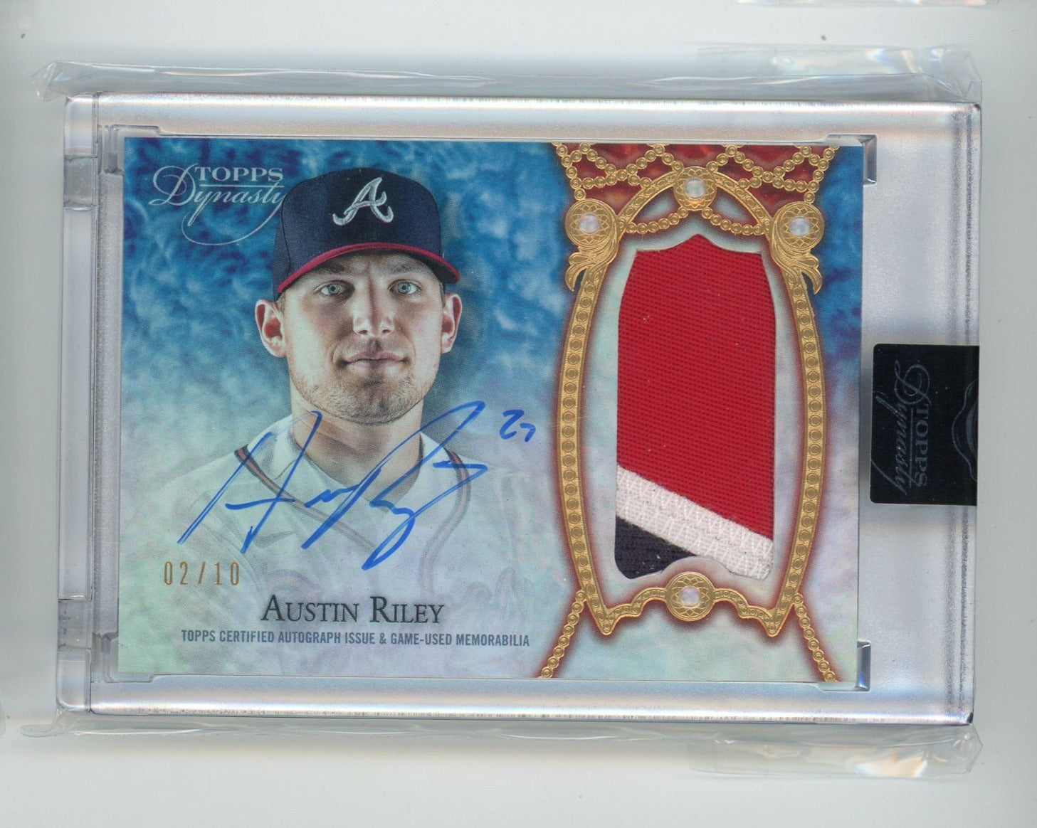 Austin Riley 2022 Topps Dynasty Dynastic Data relic autograph #'d 02/10