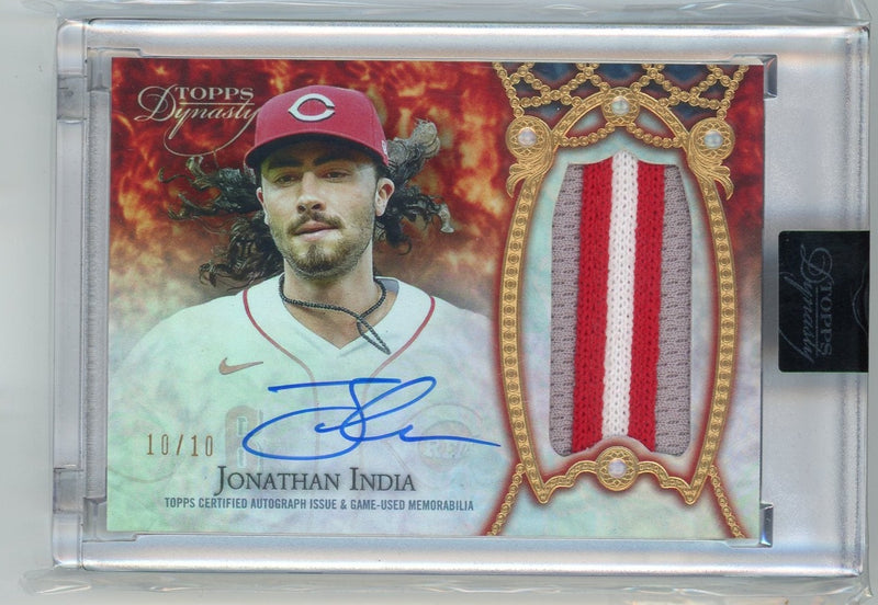 Jonathan India 2022 Topps Dynasty Dynastic Data relic autograph 