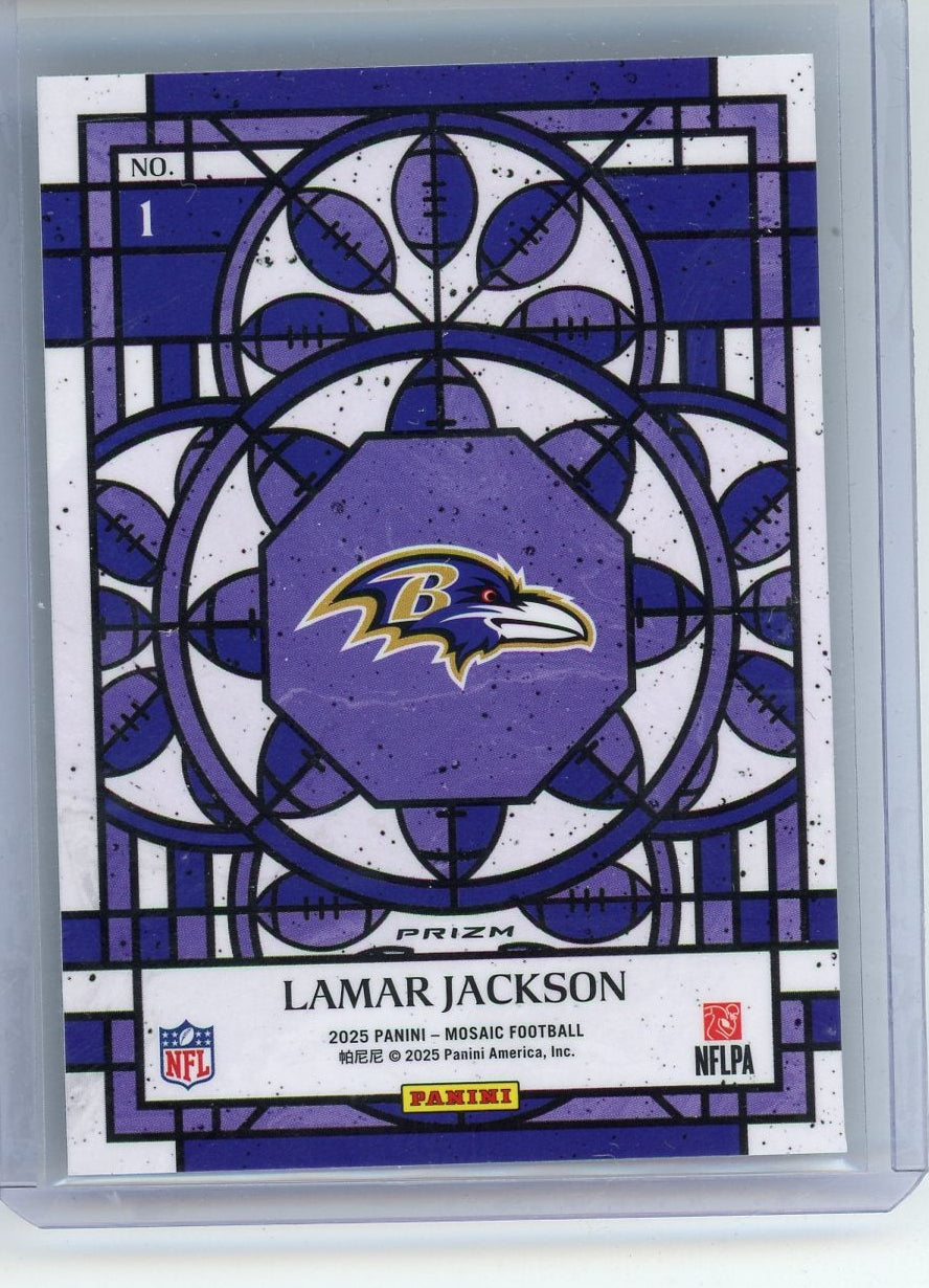 Lamar Jackson 2025 Panini Mosaic Stained Glass