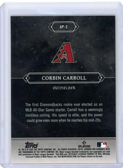 Corbin Carroll 2023 Bowman's Best Astral Projections rookie card