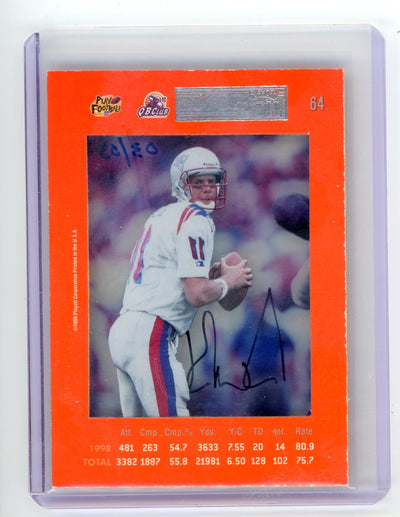 Drew Bledsoe 1999 Playoff Absolute Orange Honors Buyback Auto #'d 03/03