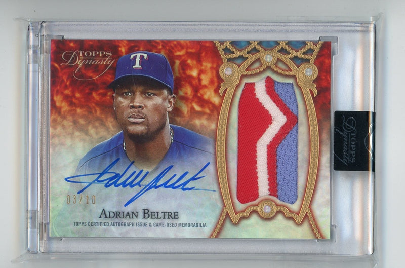 Adrian Beltre 2022 Topps Dynasty Dynastic Decoration relic autograph 