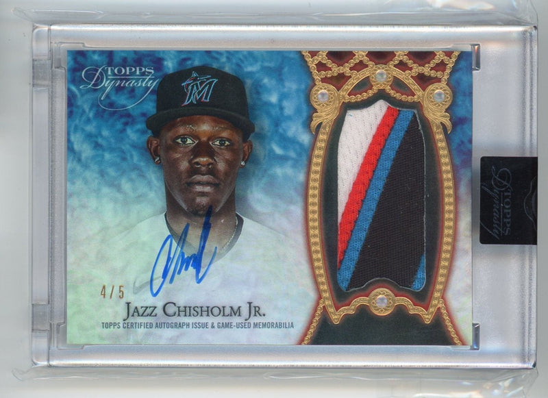 Jazz Chisholm 2022 Topps Dynasty Dynastic Deed relic autograph 