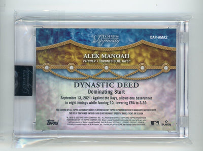 Alek Manoah 2022 Topps Dynasty Dynastic Deed relic autograph #'d 05/10