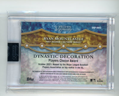Ryan Mountcastle 2022 Topps Dynasty Dynastic Decoration relic autograph #'d 4/5