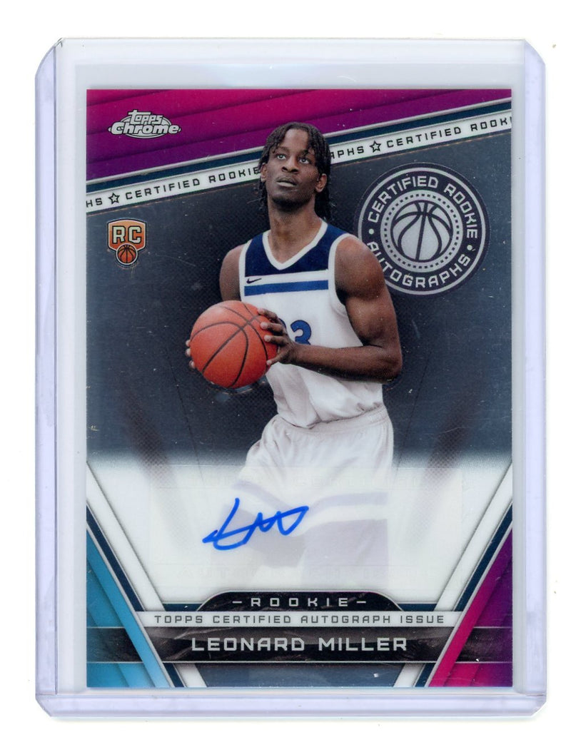 Leonard Miller 2023 Topps Chrome Basketball Certified Rookie Autograph 