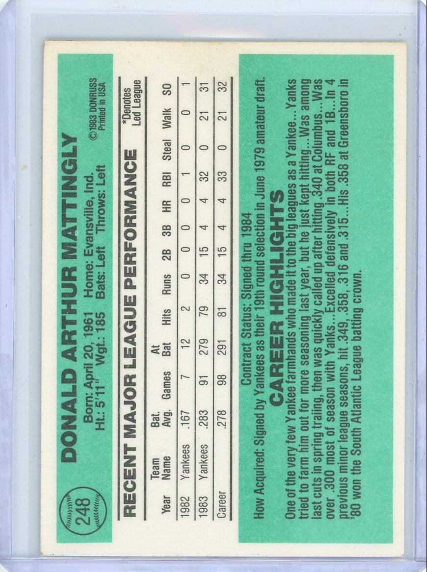 Don Mattingly 1984 Donruss RC #248
