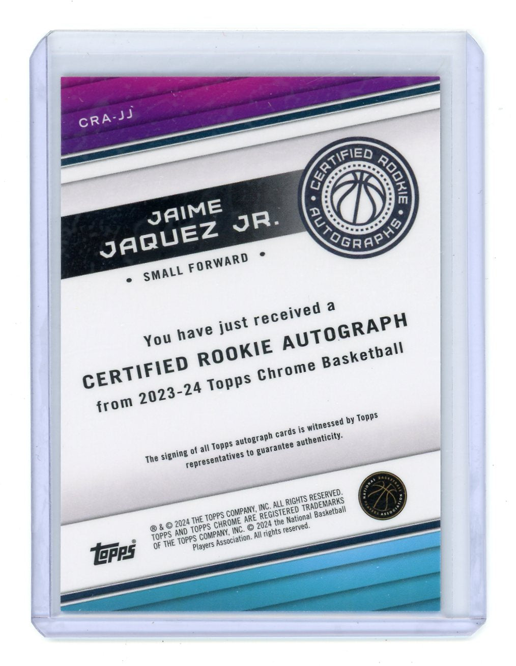 Jaime Jaquez Jr. 2023 Topps Chrome Basketball Certified Rookie Autograph #CRA-JJ