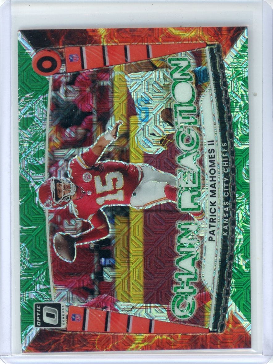 Patrick Mahomes 2025 Panini Donruss Optic Chain Reaction Dragon #'d 02/24
