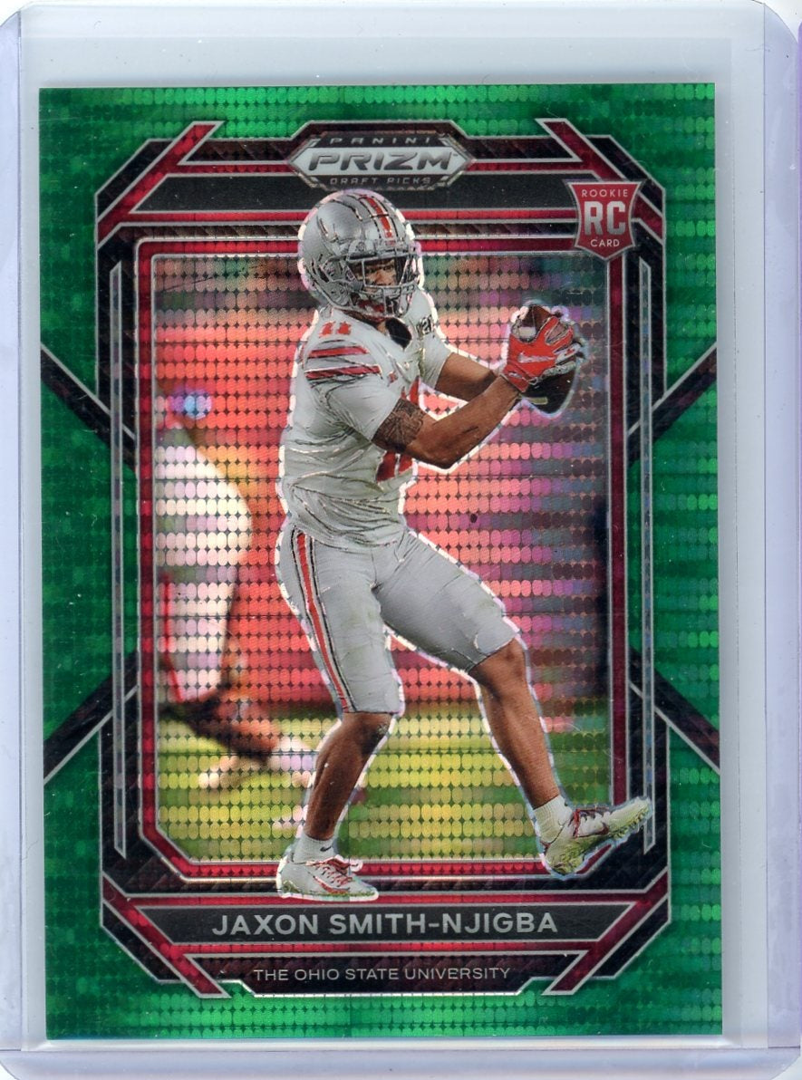 Jaxon Smith-Njigba 2023 Panini Prizm Draft Picks green pulsar rc #'d 05/25