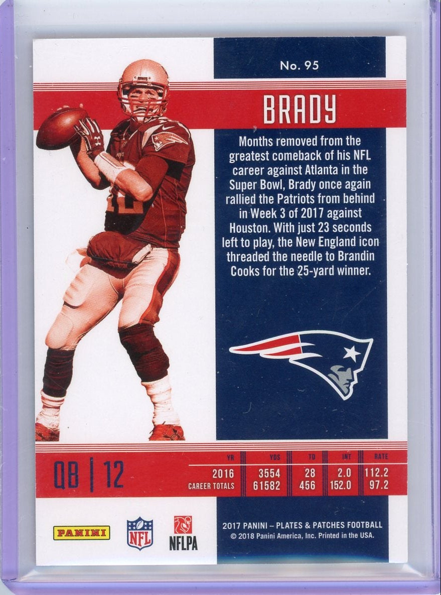 Tom Brady 2017 Panini Plates & Patches red #'d 10/10