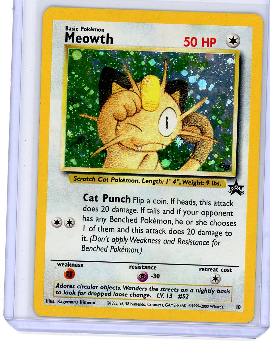 Meowth 2000 Pokémon Black Star Promo #10 (DMG creased)