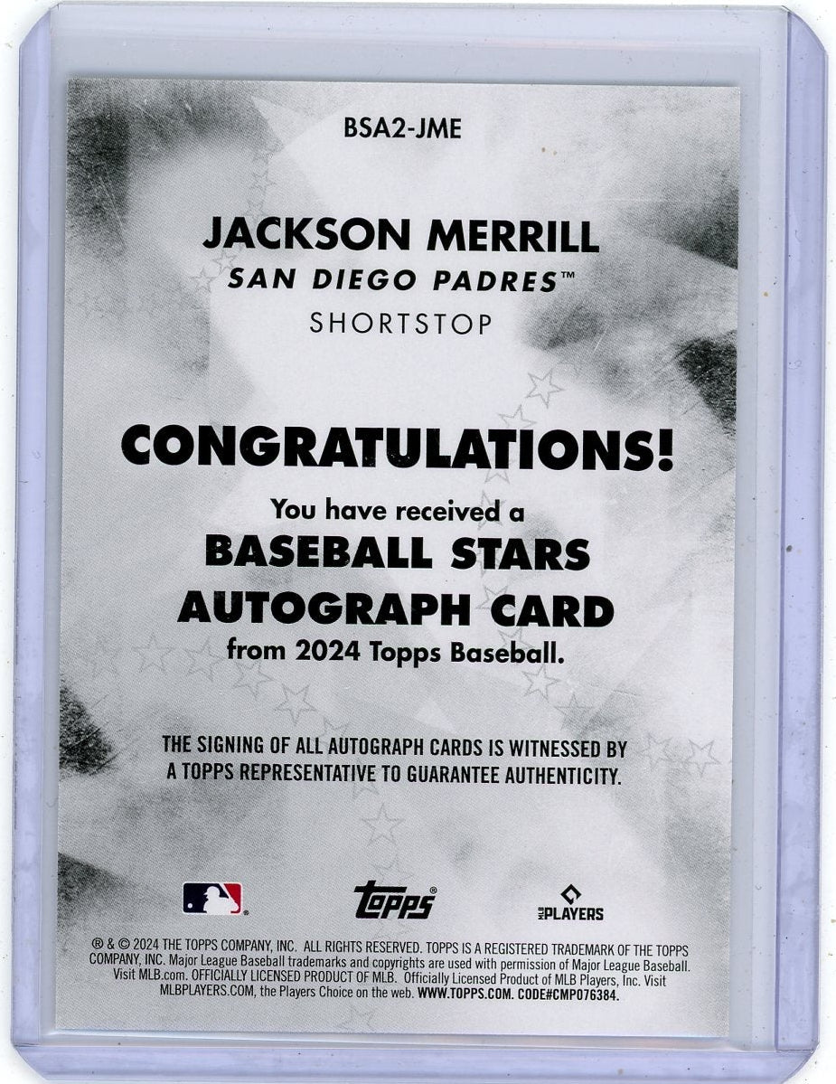 Jackson Merrill 2024 Topps Series 2 Baseball Stars Autograph RC
