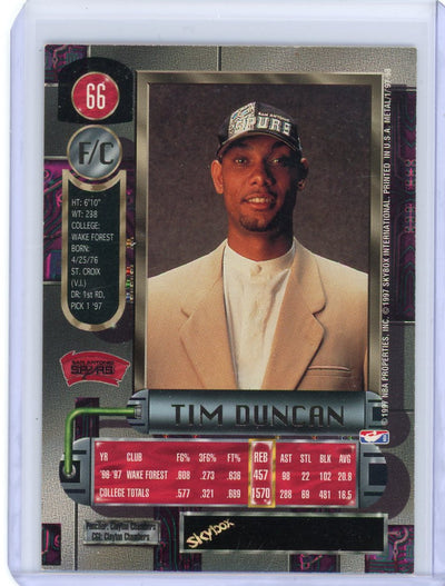 Tim Duncan 1997-98 Fleer Metal Universe rookie card #66