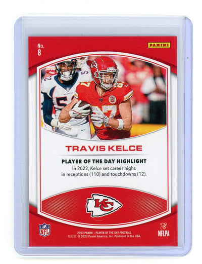 Travis Kelce 2023 Panini Player of the Day orange holo #'d 066/199