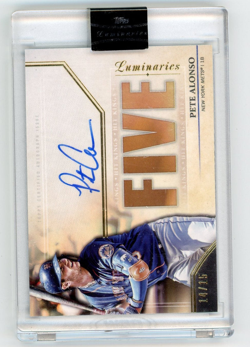 Pete Alonso 2020 Topps Luminaries Hit Kings autograph encased 