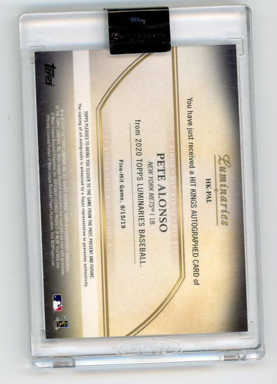 Pete Alonso 2020 Topps Luminaries Hit Kings autograph encased #'d 14/15
