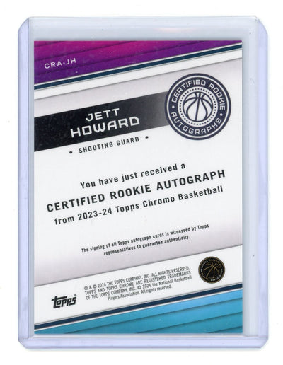 Jett Howard 2023 Topps Chrome Basketball Certified Rookie Autograph #CRA-JH