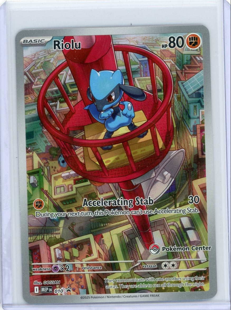 Riolu Pokémon Mega Evolution ETB Pokémon Center Black Star Promo #010