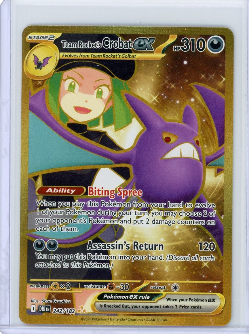 Team Rocket's Crobat ex Pokémon Destined Rivals Hyper Rare #242/182