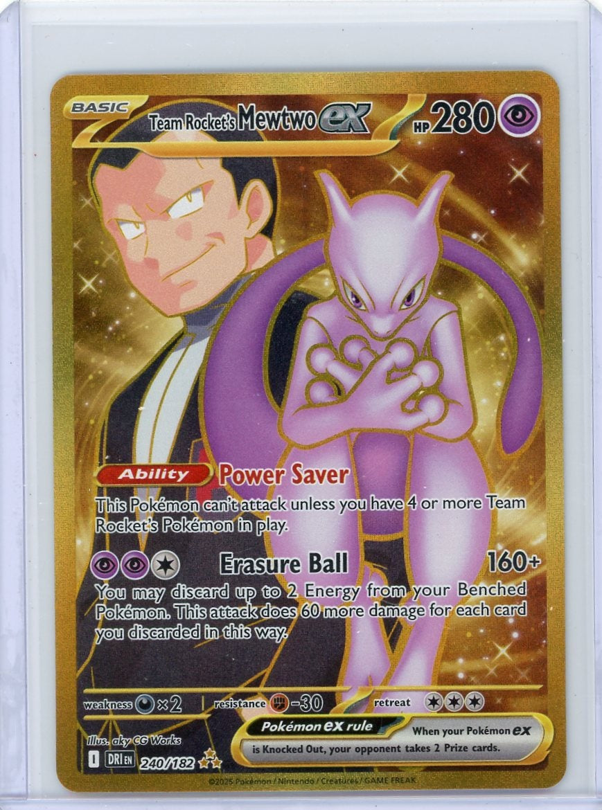 Team Rocket's Mewtwo ex Pokémon Destined Rivals Hyper Rare #240/182