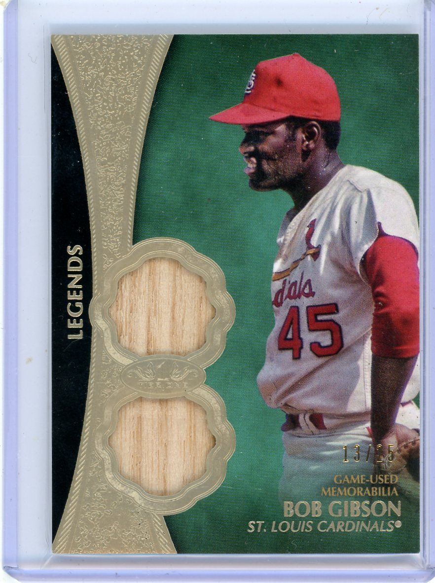 Bob Gibson 2019 Topps Tier One Legends Dual Relic #'d 13/25
