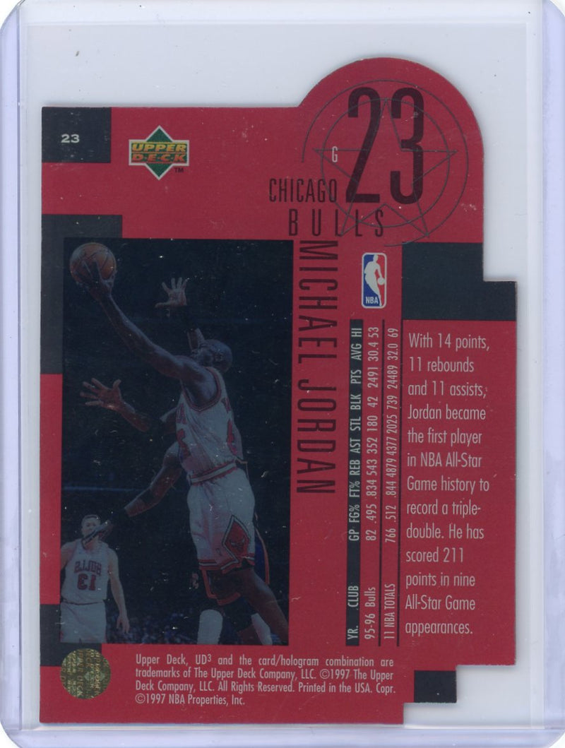Michael Jordan 1997 Upper Deck UD3 Star Focus die-cut holo