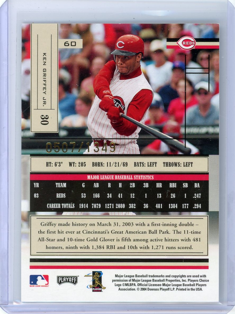 Ken Griffey Jr. 2004 Donruss Playoff Absolute Memorabilia Holo #'d 0507/1349