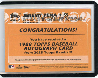 Jeremy Pena 2023 Topps 35th Anniversary autograph
