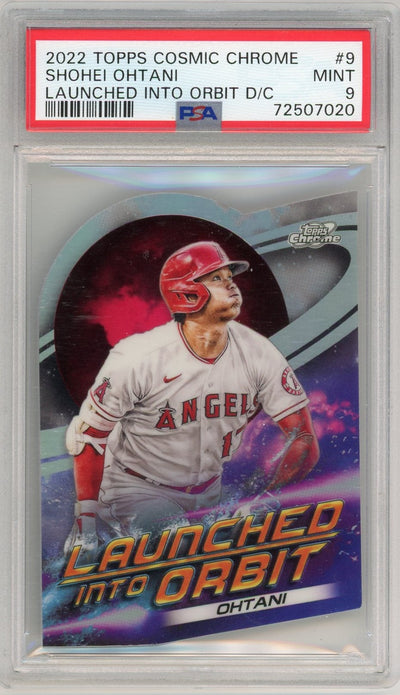 Shohei Ohtani 2022 Topps Cosmic Chrome Launched into Orbit Die Cut PSA 9