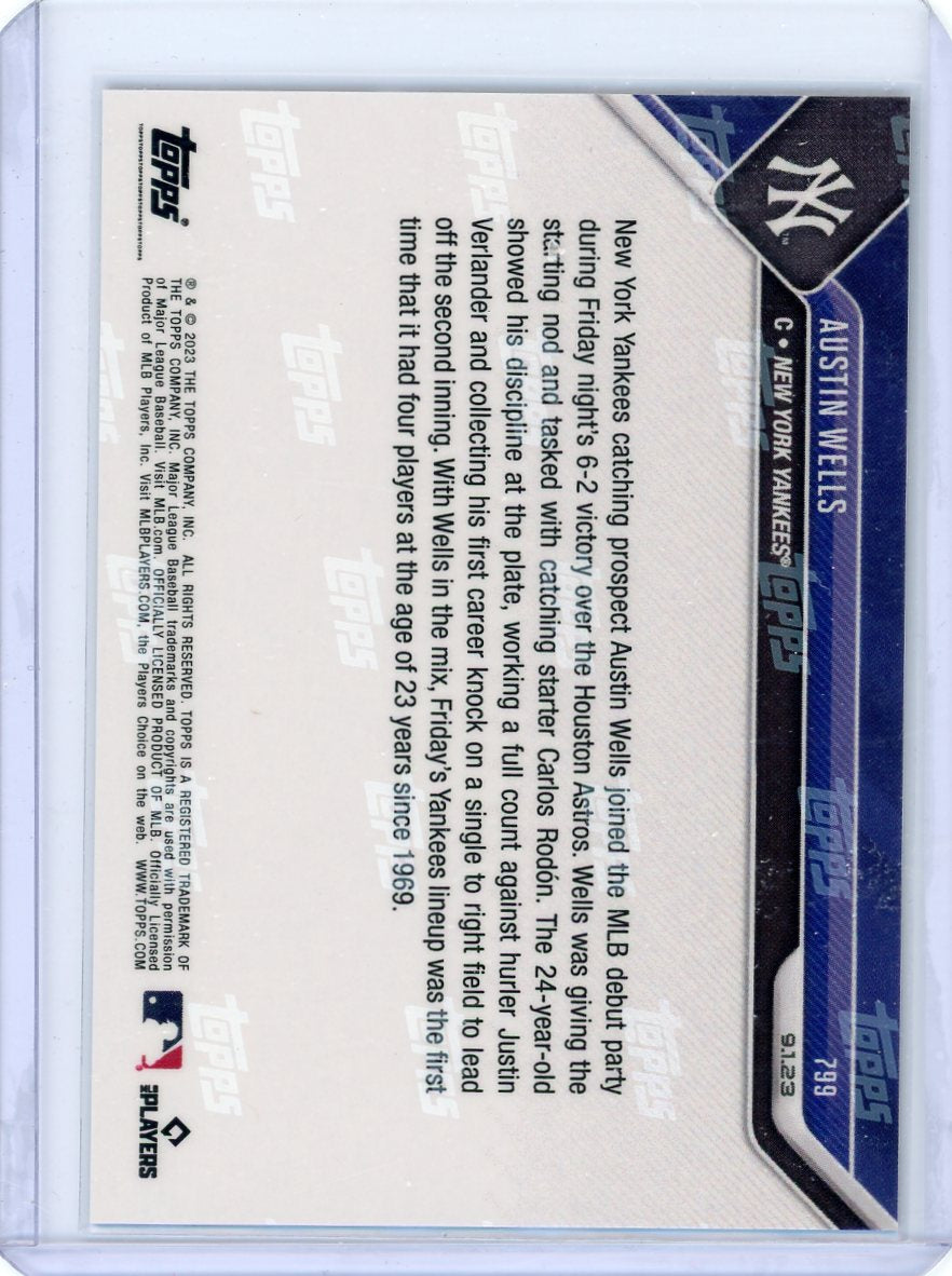2023 Topps Now Austin Wells Call Up MLB Debut Card #799