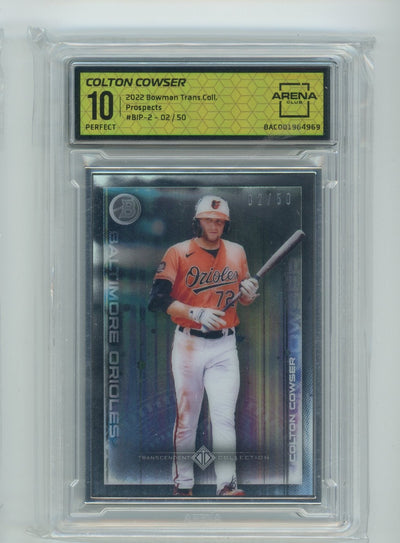 Colton Cowser 2022 Bowman Transcendent Collection Bowman Icons /50 Arena Club Perfect 10