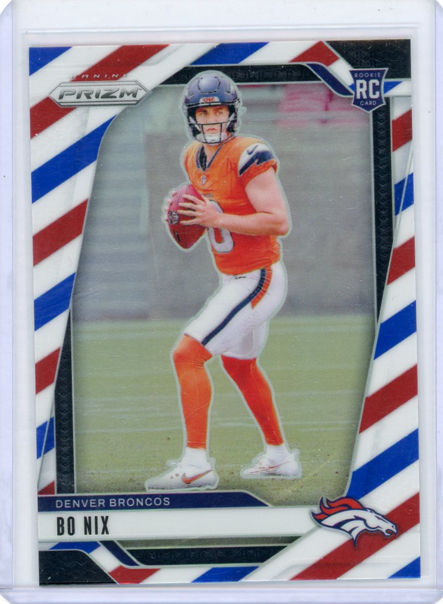 Bo Nix 2024 Panini Red White & Blue Prizm RC