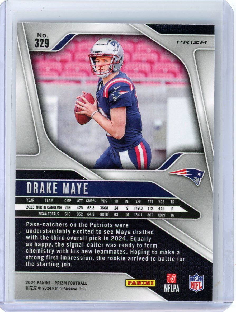 Drake Maye 2024 Panini Prizm Red White Blue Prizm RC