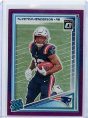 TreVeyon Henderson 2025 Panini Optic Preview Purple Prizm RC #'d 18/50
