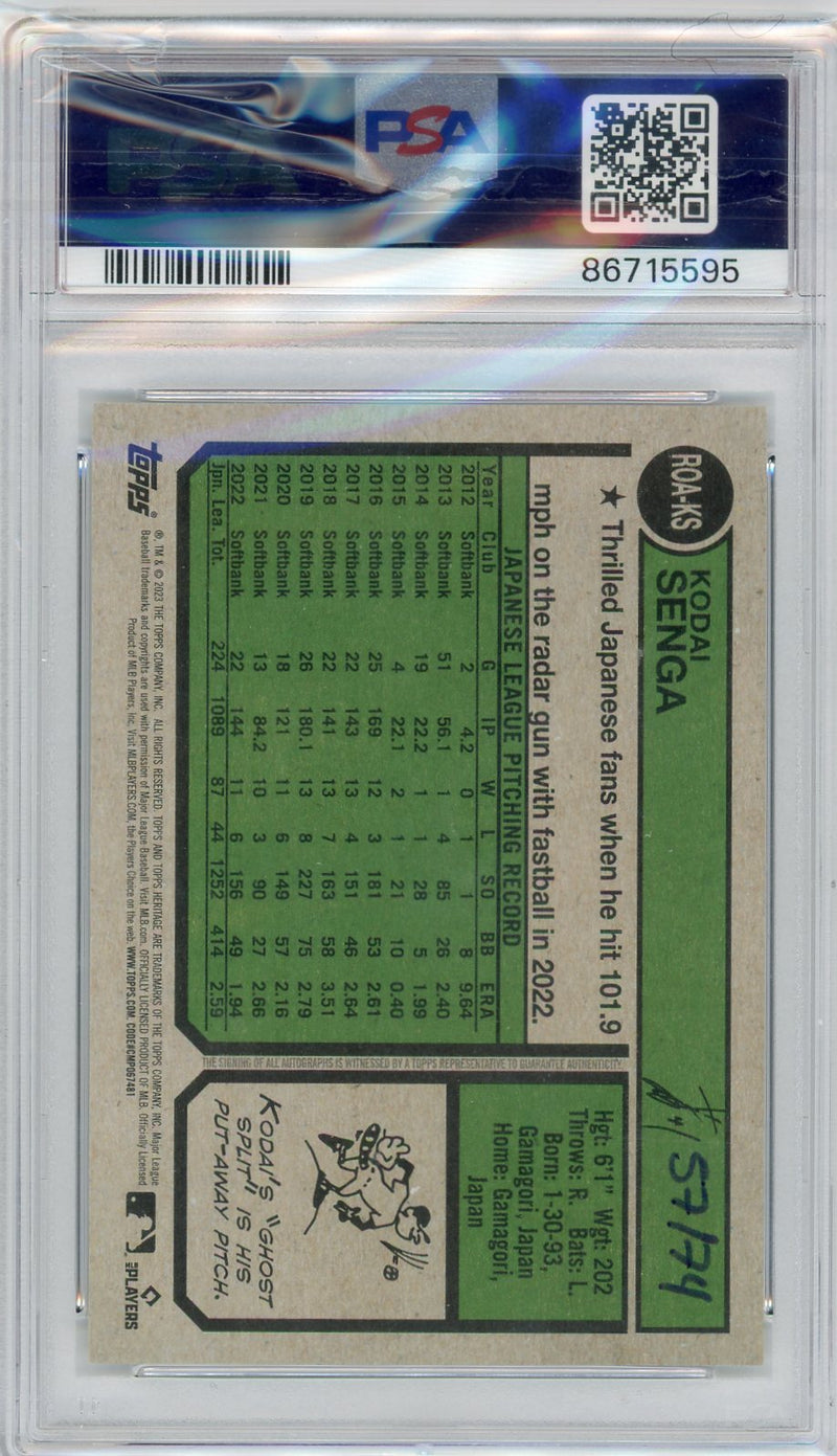 Kodai Senga 2023 Topps Heritage Real One autograph rookie card 