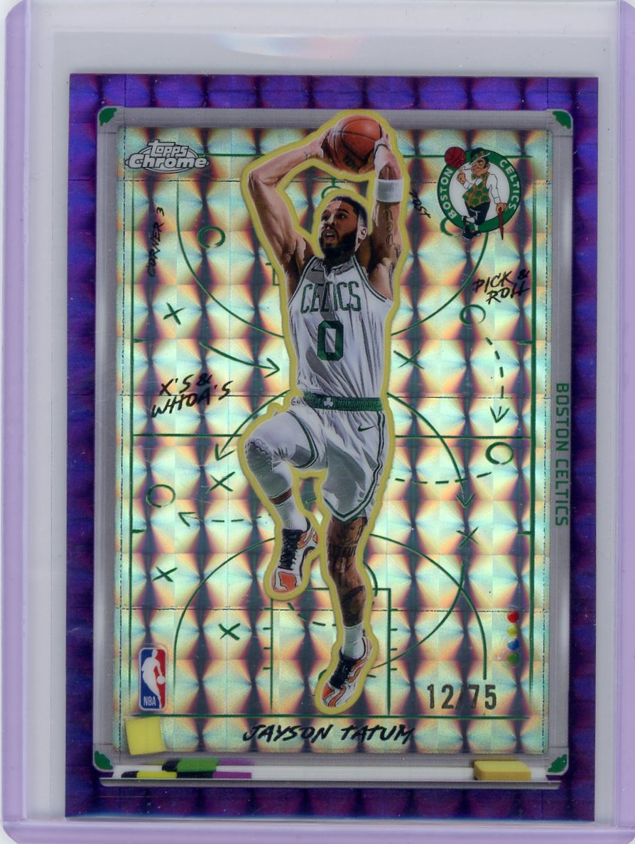 Jason Tatum 2025 Topps Chrome X's & Whoa's Purple #'d 12/75
