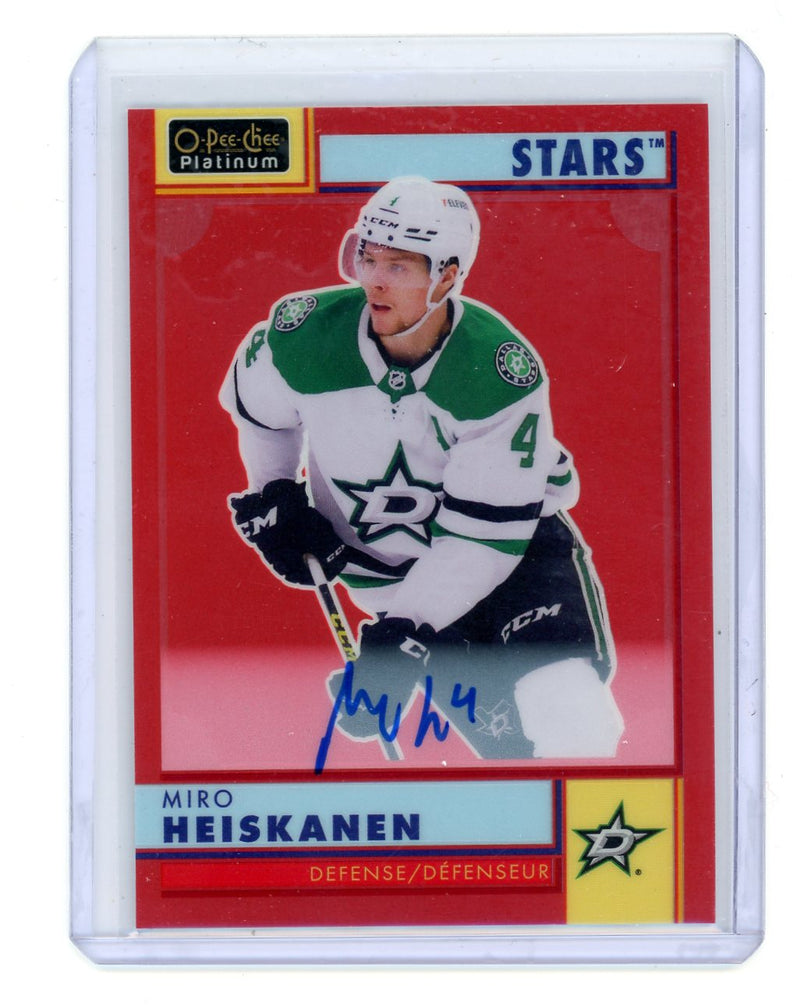 Miro Heiskanen 2023 Upper Deck O-Pee-Chee Platinum Red Auto