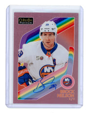 Brock Nelson 2023 Upper Deck O-Pee-Chee Platinum Red Rainbow Auto