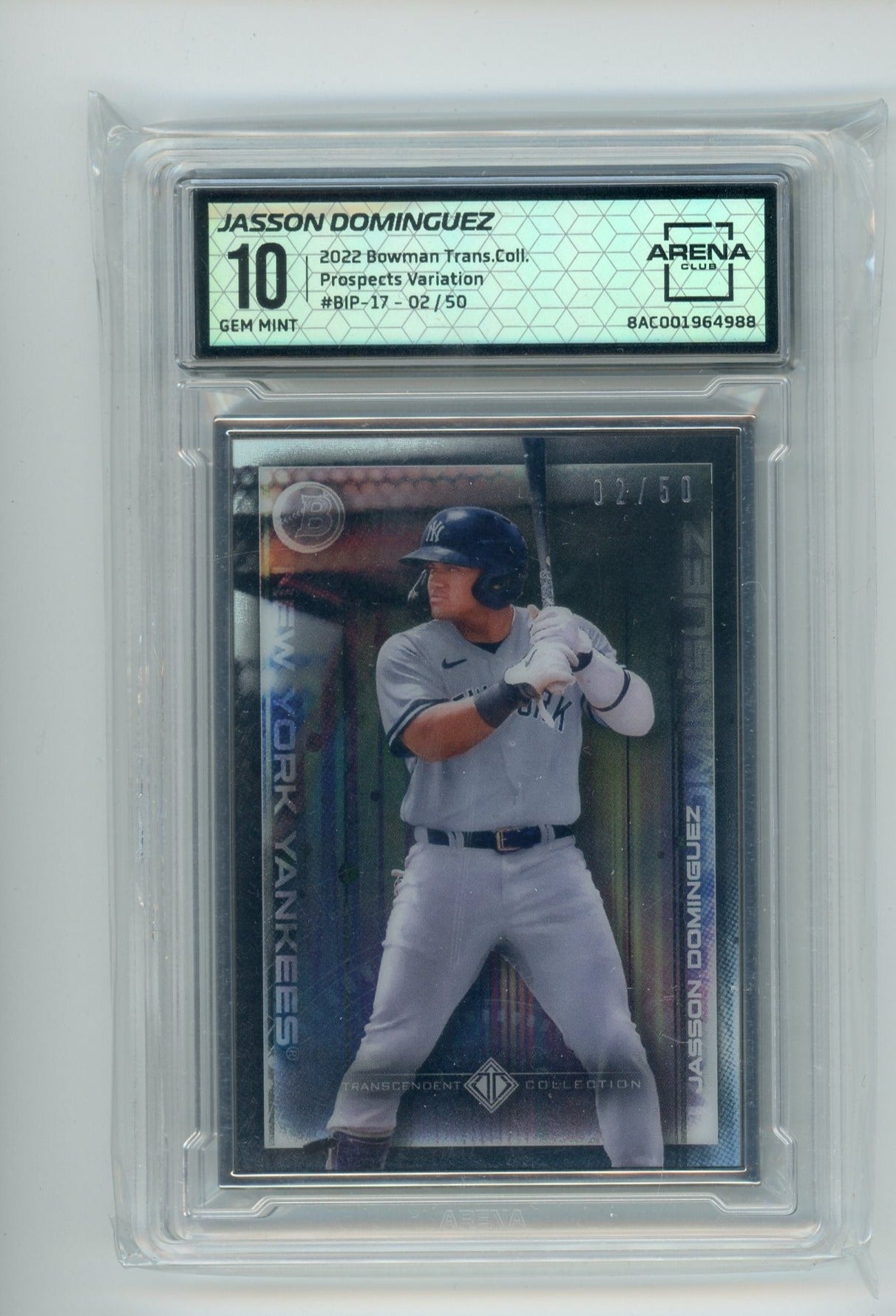 Jasson Dominguez 2022 Bowman Transcendent Collection Bowman Icons /50 Arena Club 10