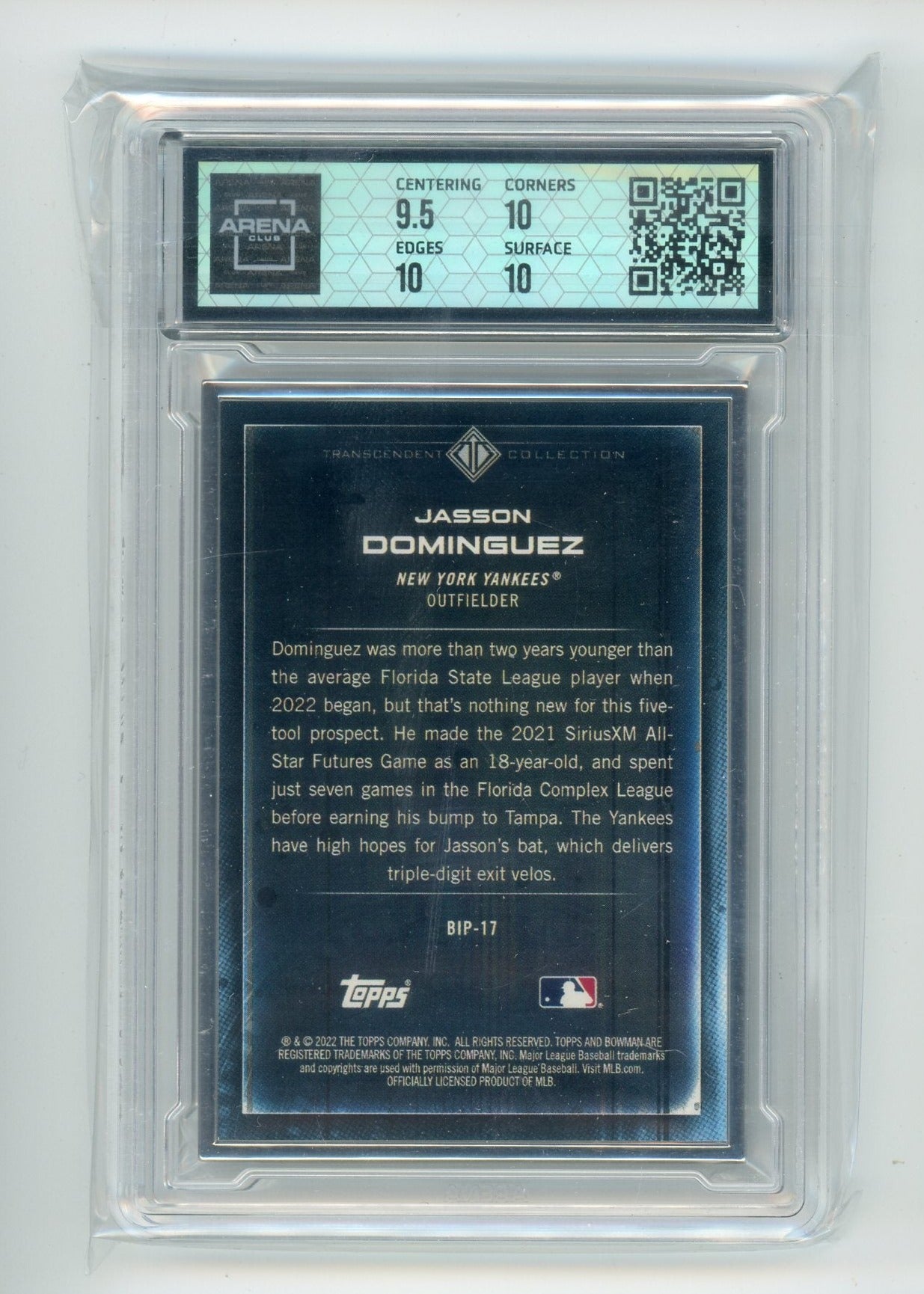 Jasson Dominguez 2022 Bowman Transcendent Collection Bowman Icons /50 Arena Club 10